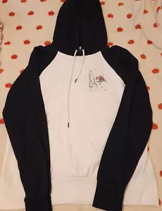 Volcom "Jaded and Wilted" Black and White Pullover Hoodie Rose Print Juniors XL - Picture 1 of 5