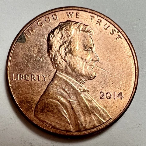 US P One Cent 1C 2014 Lincoln Shield penny FREE SHIPPING EXACT COIN Philadelphia Cover