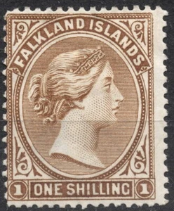 SG37 Sn:#18 1895 1 s FALKLAND  Queen Victoria , MH HH - Picture 1 of 2