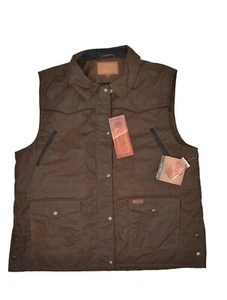 Outback Trading Company Oilskin Vest Womens 3XL Brown Fleece Lined Round Up - Picture 1 of 9