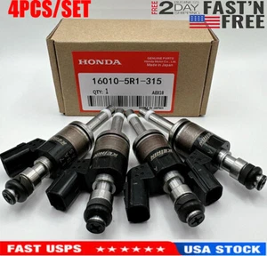 4X Genuine FUEL INJECTORS OEM 16010-5R1-315 FOR HONDA 15-20 FIT 13-16 VEZEL1.5L - Picture 1 of 5