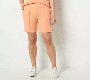 Pantaloncini alti Sport Savvy in terry francese melone 3XL nuovi - Foto 1 di 2