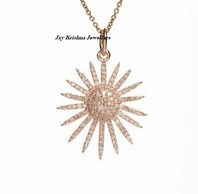 Colgante con dije de girasol de diamantes de laboratorio, hermoso regalo de cumpleaños de plata 925 para esposa Foto 1 de 3