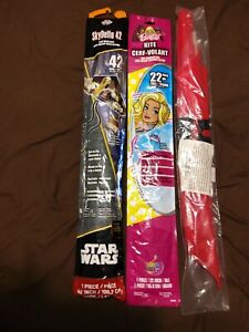 Star Wars 42" & Barbie Kite 22" avec ligne + bague par Ezbreezy & cerf-volant en plastique lot de 3