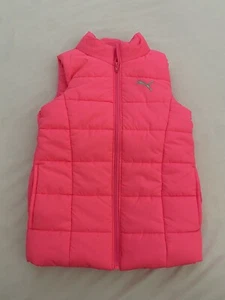 Puma-Girl's Pink Quilted Full Zip Puffer Vest Size S 7-8 - Picture 1 of 3