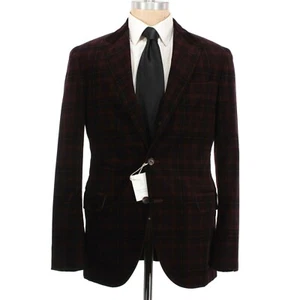 Brunello Cucinelli NWT Cotton Sport Coat Size 50R US 40 in Burgundy/Black Velvet - Picture 1 of 10