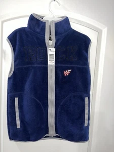 WWF Attitude Blue Fleece Vest, The Rock Youth Medium - NEW WITH TAGS - Picture 1 of 4