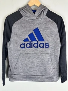 Adidas Activewear Pullover Hoodie Blue Logo Front Pocket Youth Size M 10/12 - Picture 1 of 6