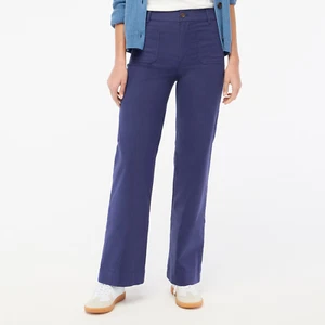 NEW J. Crew Factory Lizzie High Rise Patch Pocket Wide Leg Pant Sz 26 Navy Blue - Picture 1 of 10