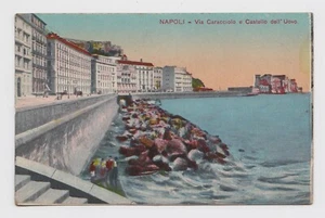 CA NA 21 Napoli Via Caracciolo e Castel dell'Ovo viaggiata 1917 - Picture 1 of 1