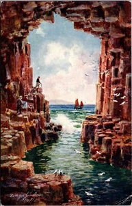Fingal's Cave Bonnie Schottland, Staffa und Iona Tuck 7684 Vintage Postkarte L40 - Bild 1 von 2