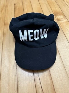 Sombrero gorra vintage MEOW 🐈⬛ orejas de gato gatito negro ajustable - Imagen 1 de 3