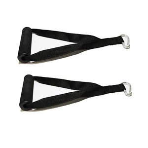 Heavy Duty (Pair) Gym Cable Machine Attachments, Resistance Band Stirrup Handles - Picture 1 of 3