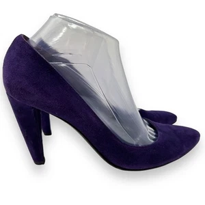 Sergio Rossi Purple Suede Almond Toe Pumps Women's EU 39 US 9 - Picture 1 of 12