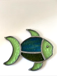 Vintage Fish Stain Glass Suncatcher Welded Metal Art Decor - Picture 1 of 4