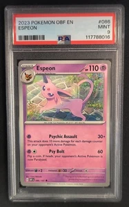 PSA 9 MINT Espeon 086/197 OBF Obsidian Flames Uncommon Pokemon Graded Card - Bild 1 von 2