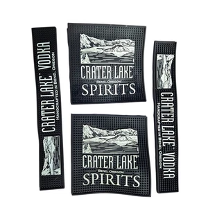 Lot 4 Crater Lake Vodka Spirits Rubber Bar Rail Spill Mat Set Bend Oregon... - Picture 1 of 6