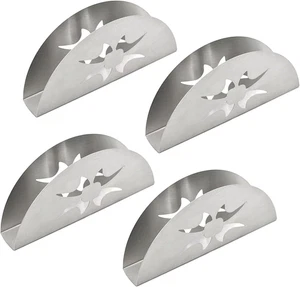 Portatovaglioli in Acciaio Inox, 4 Pezzi, Portatovaglioli in Argento, per Decora - Foto 1 di 12