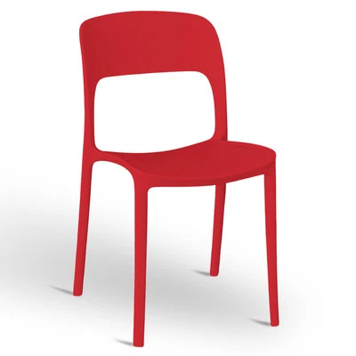 Sedia Alice in plastica impilabile colore rosso modello comfort - Immagine 1 di 4