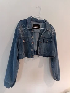 Chaqueta corta Ashley Stuart Great Women Of Style talla 2x estrás de mezclilla 29w X 16 L - Imagen 1 de 5