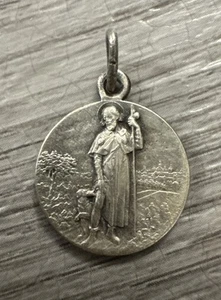 Médaille religieuse Ancienne « Saint Roch » - Metal Argenté - Imagen 1 de 2