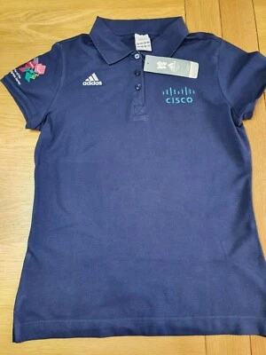 New Adidas Olympics London navy short sleeve women's polo shirt size16 - Image 1 of 4