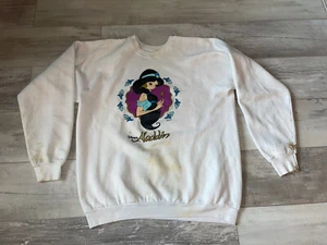 Vintage 90s Disney Aladdin Movie Sweatshirt White Made in USA Size XL - Picture 1 of 14