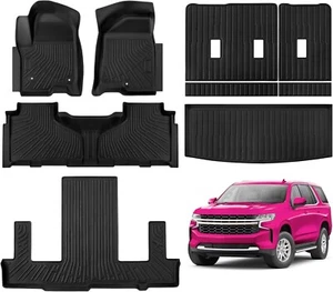 Floor Mats for Chevy Tahoe GMC Yukon 2021–2025 7 Seats Full Set TPE Liner - Picture 1 of 7