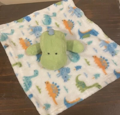 Защитное одеяло Le Bebe Dinosaur T Rex флисовое милое зеленое белое многоцветное 11 дюймов - Изображение 1 из 4