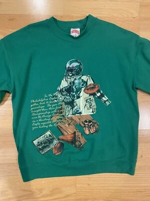 Vintage Philadelphia Eagles Sweatshirt Crewneck Nutmeg Mens Large NFL Green - Image 1 of 4