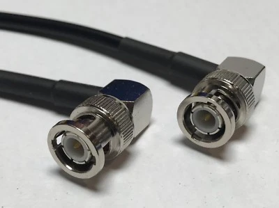 BNC Male Angle to BNC Male Angle Pick Your Length RG58 Lot Coax Cable 50ohm USA - Image 1 of 2