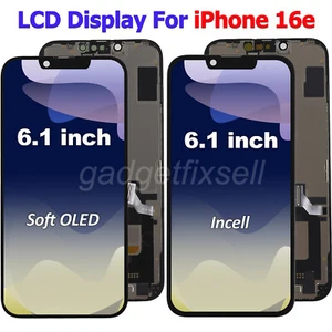 6.1” For iPhone 16e Soft OLED LCD Screen Display Replacement Digitizer Assembly - Picture 1 of 7