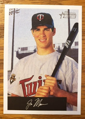 Tarjeta de novato Bowman Heritage Joe Mauer 2002 caja negra # 238 MT Foto 1 de 2