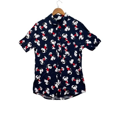 Peanuts Snoopy Shirt Men's Button Up All Over Print Hawaiian Beach SS Macy’s M - Image 1 of 3