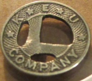 Token de tranvía de tránsito muy antiguo KEU Company Lawrence, KS - Kansas Kansas. - Imagen 1 de 2
