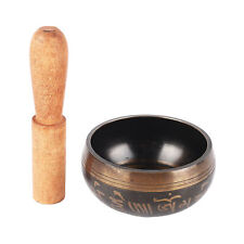 8cm Copper Song Bowl With Wooden Stick Buddha Singing Bowl For Yoga Meditati HPT