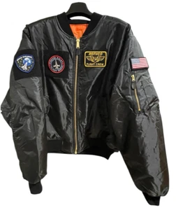 ROTHCO MA-1 Flight / Bomber Jacket With Patches 2X Black, Orange Reversible NWOT - Picture 1 of 16