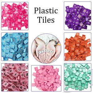 Azulejos de letras del alfabeto de plástico de 19 mm para juegos de artesanía 100/200/300 piezas estilo Scrabble - Imagen 1 de 22