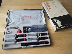 More details for vintage rotring drawing ink pen set in box