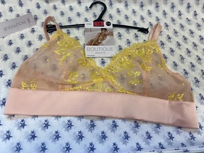 NEW! M&S Boutique Marks & Spencer apricot non-wired unpadded bralette - Image 1 of 4
