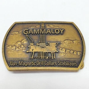 Vtg Oil Belt Buckle ☆ GAMMALOY ☆ Offshore Drilling Magnetic Drill Collars Gas - Picture 1 of 2