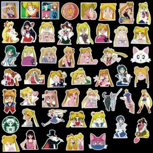 Sailor Moon Theme 50cs Stickers Bomb Decals Pack Car Skateboard Laptop Luggage - Picture 1 of 9