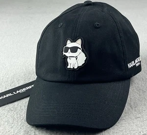 Karl Lagerfeld Paris Adult Black Choupette Cool Cat Embroidered Baseball Cap NWT - Picture 1 of 7