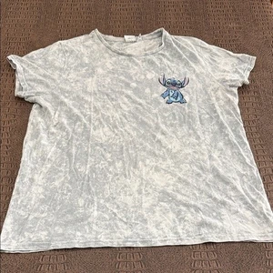 Disney Stitch Graphic T-Shirt Blue Tie Dye Short Sleeve Medium - Picture 1 of 6