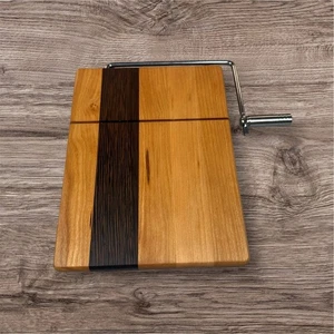 Handcrafted Cheese Slicer Board Cherry Wenge Custom Handmade Kitchen Gift - Picture 1 of 4