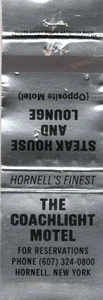 The Coachlight Motel- Hornell, New York Vintage Matchbook Cover - Picture 1 of 2