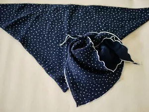 Pañuelo De Musselina Para Bebé/Infante Con Puntos, 100% Algodón Azul Oscuro - Imagen 1 de 6