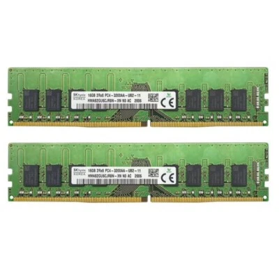 Hynix 32GB (2X16GB) DDR4 3200MHz PC4-25600 2RX8 UDIMM Memory Ram HMA82GU6CJR8N - Image 1 of 4