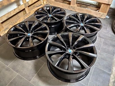 ✓ BMW 5ER G30 G31 7ER G11 G12 SCHWARZE SILBERNE ALUFELGEN 18 ZOLL 8J x 18 ET30 - Bild 1 von 4