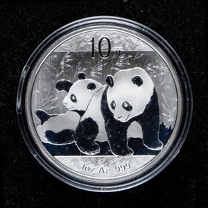 2010 China 10 Yuan 1 oz Panda Silver Coin - Picture 1 of 2